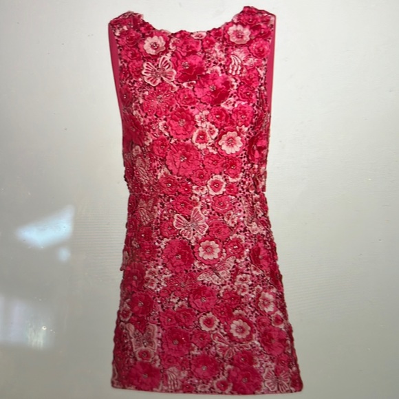 Alice and Olivia Lindsey floral Appliqué minidress